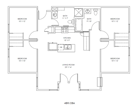 a floor plan of a bedroom apartment